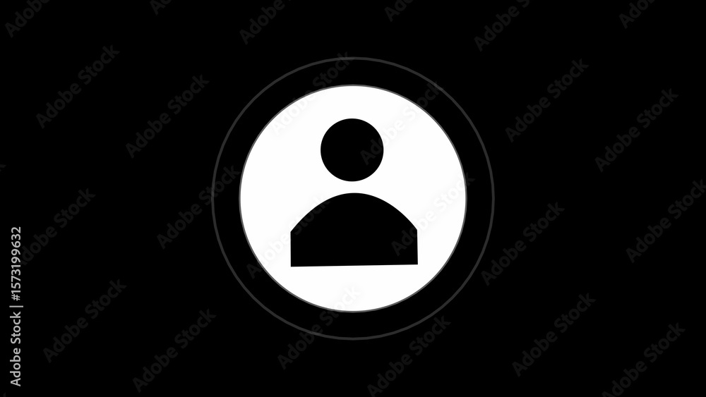 Poster simple user profile icon representing identity and personal account information