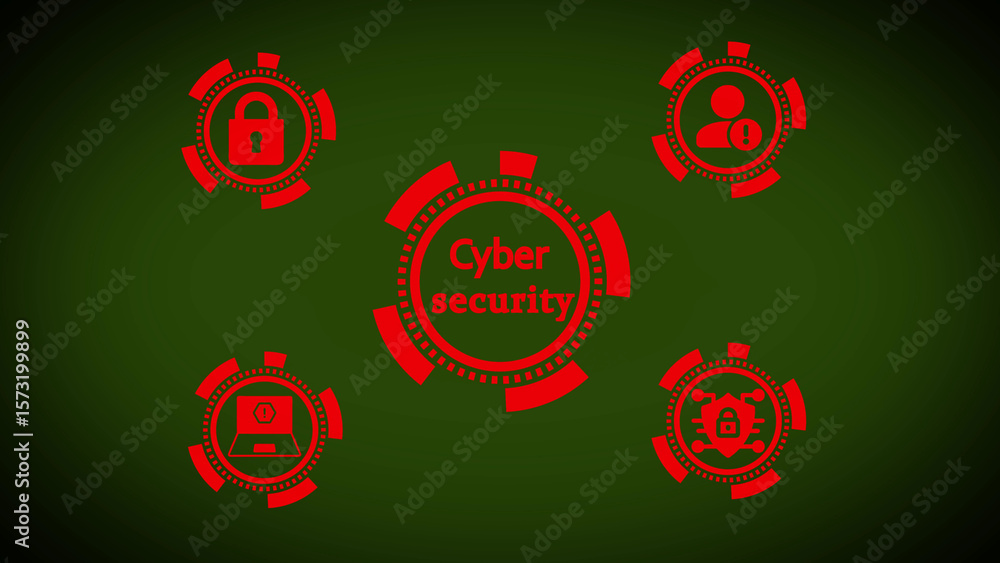 Aufkleber abstract cyber security illustration representing network protection and data safety concepts