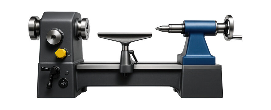 Heavy-duty semi-automatic lathe with a hydraulic tailstock and a large swing diameter for an industrial manufacturing plant
