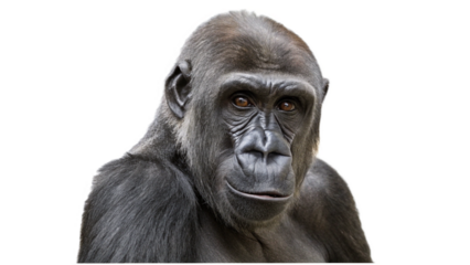 Gorilla, isolated transparent background