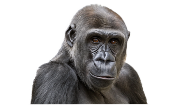 Gorilla, isolated transparent background