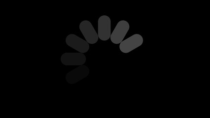 Simple stylized flower bloom in grayscale on black depicting nature and growth