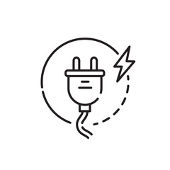 Obraz premium Fast charging icon, Electricity, charger Symbol Outline icon Transparent background