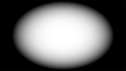 Bright white circle with a soft gradient glow on a black background isolated on transparent background