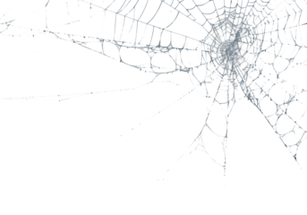 Delicate spiderweb glistens against a stark black backdrop, highlighting its intricate design and natural craftsmanship, transparent background