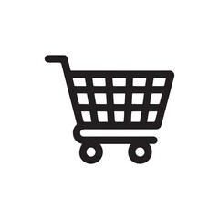 Shopping cart line art icon for apps and website