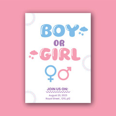 Boy or girl Gender reveal invitation