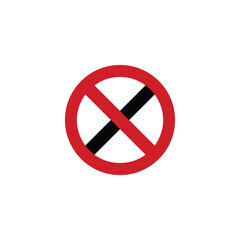 Obraz premium Prohibition Symbol with Red Circle Outline and Crossed Lines on White Backdrop