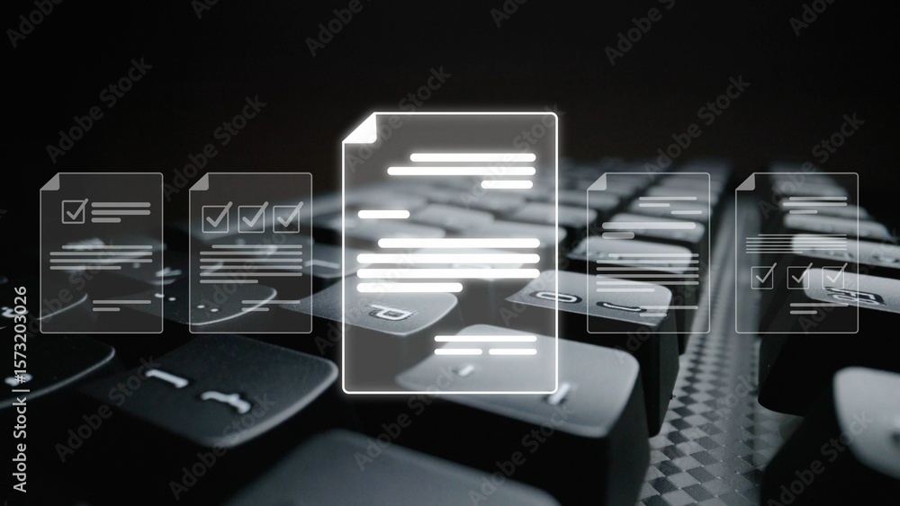 Poster online document management, cloud-based document access, secure digital file storage, paperless docu