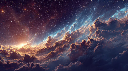 Generated image. colored energies, multicolored cosmic background	