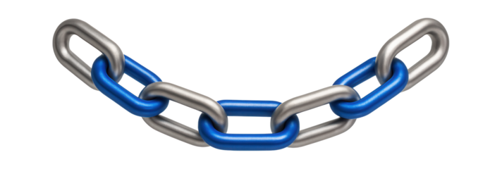 Long-link chain with a blue enamel finish for identification in a railway maintenance yard
