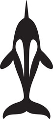 Simple orca illustration in black and white, Clean orca whale ocean graphic