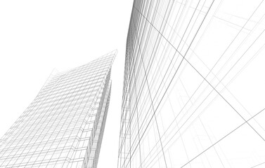 Fototapeta premium Architectural building 3d rendering