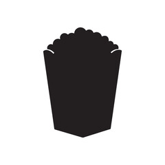 Popcorn box silhouette vector flat illustration design.
