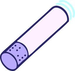 comic book style cartoon of a cigarette  in bright neon color