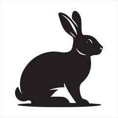 Obraz premium Silhouette vector of a rabbit standing on a white background