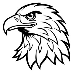 Obraz premium Fierce eagle head profile with sharp features and feather detail silhouette