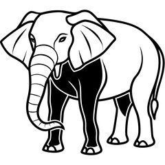 Fototapeta premium A majestic african elephant standing proudly in a bold silhouette