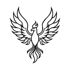 Phoenix with outstretched wings on a bird graphic
