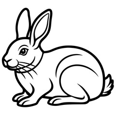 Obraz premium A cute rabbit with long ears sitting peacefully in a simple silhouette