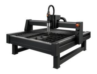 Automated plasma cutting table with a grid-style bed and high-speed torch for HVAC duct manufacturing