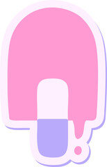 melting ice lolly sticker in bright neon color