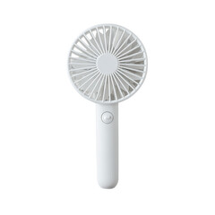 White Handheld Fan on transparent background