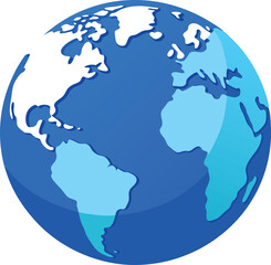 Stylized globe showing north and south america