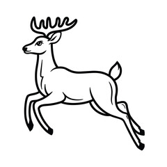 Fototapeta premium Wild Deer in Mid-Leap, Stylized Monochrome Art