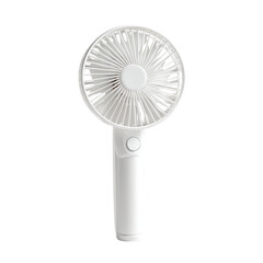 White Handheld Fan on transparent background