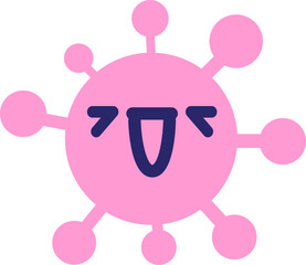 laughing virus in bright neon color