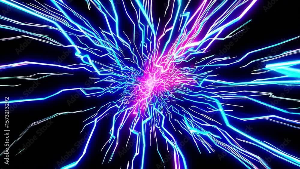 Aufkleber abstract lightning burst with bright colors and dynamic energy flowing in a vivid digital background