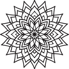 Black and white floral snowflake vector design pattern illustration