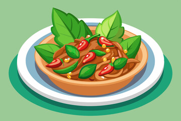 Savory Thai Basil Stir Fry with Chili and Greens thai food chili peppers