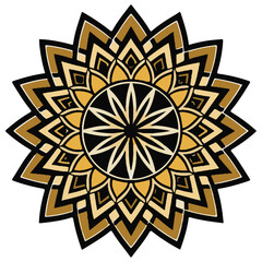 Vector ornamental snowflake illustration with a round, vintage floral lace pattern design