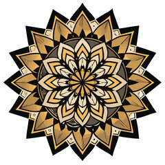 Vintage vector floral mandala ornament pattern with intricate seamless lace and star elements