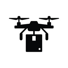 Delivery drone with package silhouette for express shipping futuristic and tech delivery  