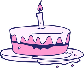 cartoon cake in bright neon color