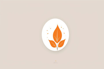 orange with leaf isolated,