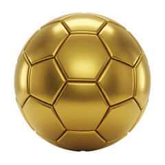 Traditional Golden Soccer Ball Metallic Texture isolated on Transparent background