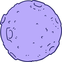 cartoon moon in bright neon color