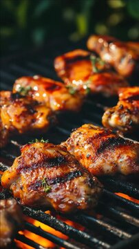 A large grilled platter of flavorful chicken wings, perfect for outdoor gatherings and a tasty summer meal.