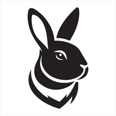 Silhouette vector of a rabbit standing on a white background