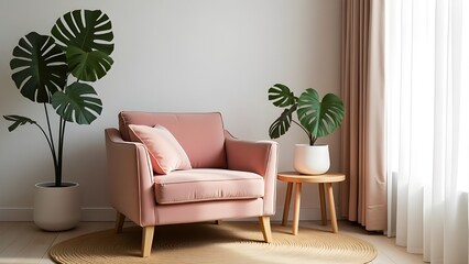 Modern Living Room Design With Single Sofa