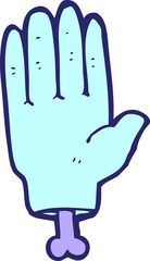 cartoon hand in bright neon color