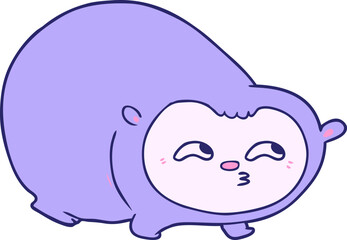 cartoon wombat in bright neon color