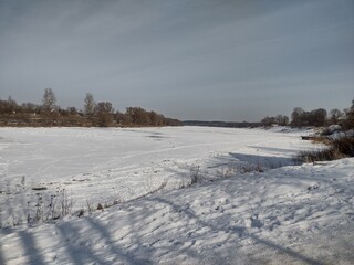 winter landscape with snow