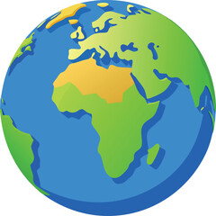 Stylized earth with continents and oceans