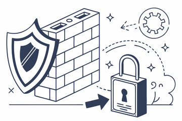 Digital Shield Brick Wall Lock Protection security firewall