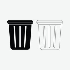 Download high-quality waste bin silhouette vector. Perfect for recycling icons, trash can designs, cleanup graphics, and eco-friendly projects.